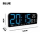 thumbnail image 1 of 9,0 tum stor digital väggklocka Temperatur och datum Veckovisning Nattläge Tabell Väckarklocka 12/24H Elektronisk LED-klocka Blue, 1 of 5