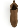 thumbnail image 5 of Journee Womens Rimi Pull On Stacked Heel Booties, Widths Available, 5 of 10