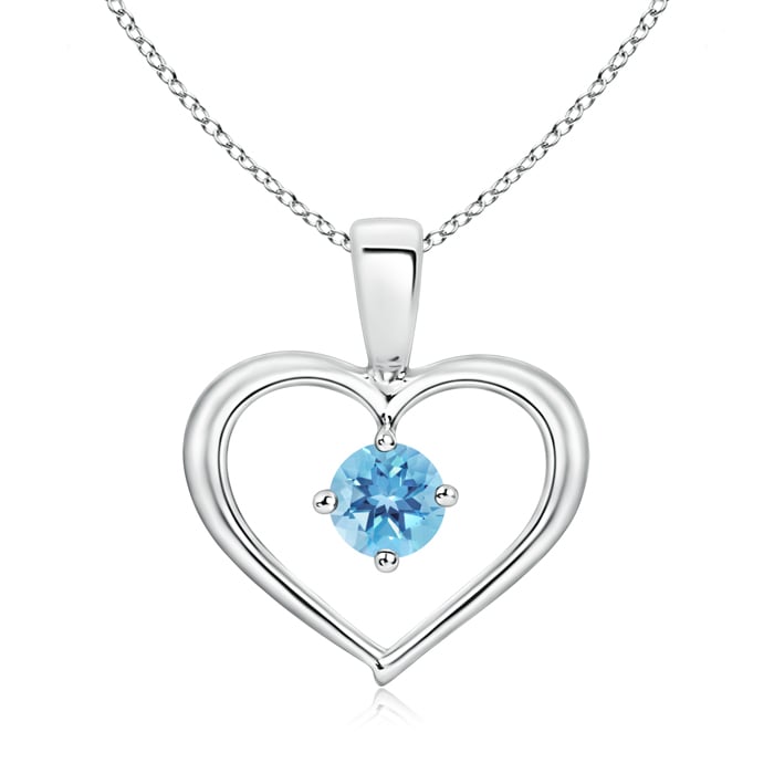 Solitaire Round Swiss Blue Topaz Open 