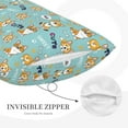 thumbnail image 4 of Binfone Cute Dogs Corgi Standard Size Pillowcase, Long Staple Pure Cotton Envelope Closure Pillow Cover (Pillow core not included),14"x20", 4 of 7