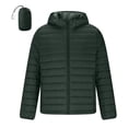 thumbnail image 3 of Mrmaere Men's Packable Hooded Puffer Jacket Lightweight Quilted Warm Insulated Coat for Winter Travel & Casual Wear Army Green L, 3 of 8