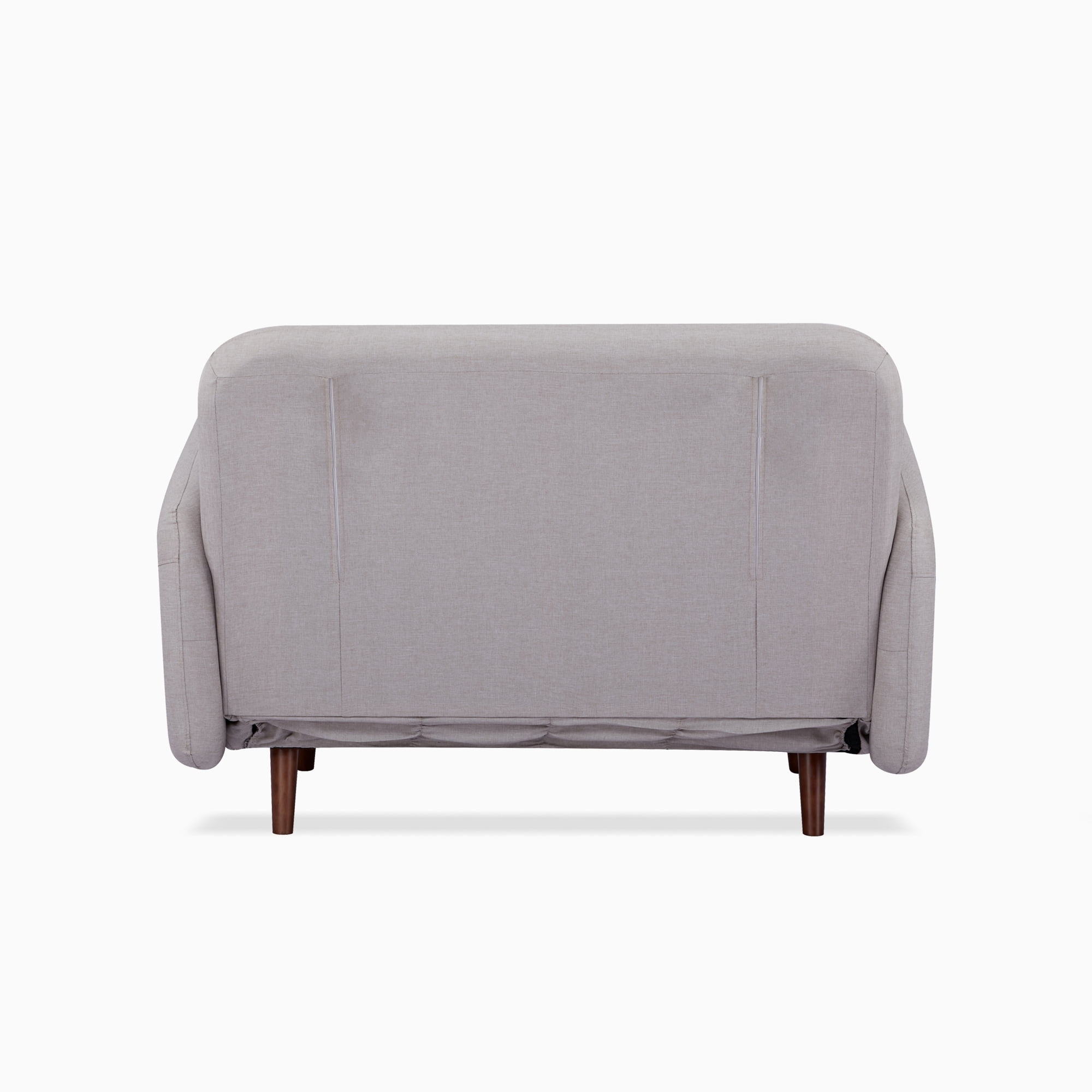 A&D Home Cypress Faux Linen Convertible Chair, Compact Futon Sleeper, Beige