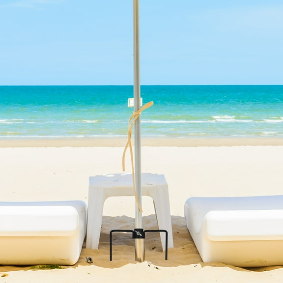 LEORX Multifunctional Iron Shepherds Hook Base Easy Install Black Garden