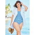 thumbnail image 5 of Swim 365 Women's Plus Size Hooded Terry Swim Cover Up, 5 of 6