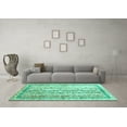thumbnail image 3 of Ahgly Company Machine Washable Indoor Rectangle Abstract Turquoise Blue Contemporary Area Rugs, 2' x 5', 3 of 4