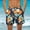 #104-Multicolor, variant on Men's Hawaiian Floral Print Swim Trunks with Pockets Elastic Waist Quick Dry Beach Shorts Gifts for Father Multicolor L
