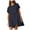 Grey, variant on OSOLU Solid Color Women Cute Pleated Dresses Patchwork Casual Short Sleeve Loose Oversized Mini Dress