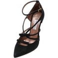 thumbnail image 1 of Tabitha Simons Escarpin en Cuir Noir à la Cheville pour Femme avec Nœud - 6 M, 1 of 3