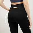 thumbnail image 4 of HUPOM Cropped Pants Women Pants For Women In Clothing Track Pants High Waist Rise Full Straight-Leg Black S, 4 of 5