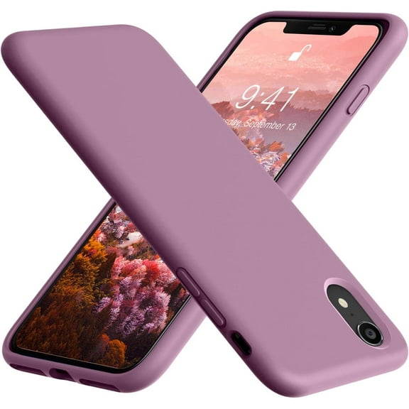 for iPhone XR Case, Soft Liquid Silicone Slim Rubber Full Body Protective iPhone XR Case Cover (with Soft Microfiber Lining) Design for iPhone XR - Lilac Purple