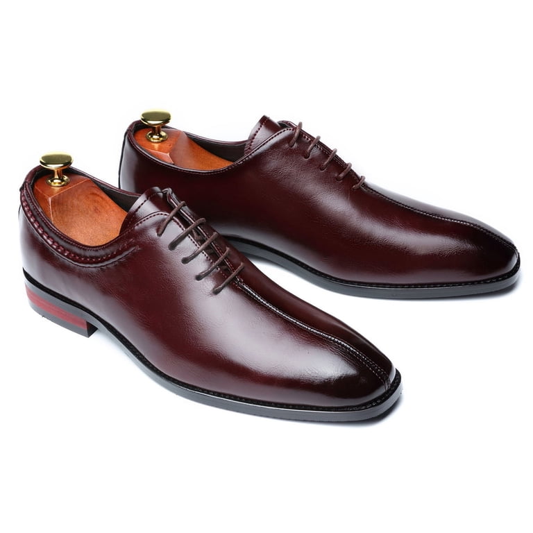 Santimon Mens Dress Shoes Leather Lace Up Oxford Shoes  display picture 3