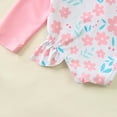 thumbnail image 6 of WRKEKC Toddler Swimsuit Girl 2 Piece Set Floral Print Zip Front One Piece with Swim Cap Sun Protection 6 Months-3 Years, 6 of 8