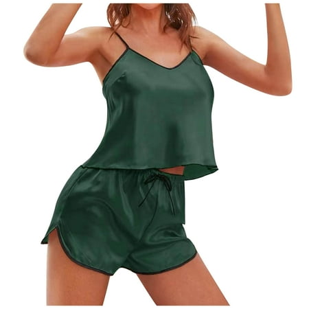 

VerPetridure Pajamas for Women Nightgown Sexy Women Lingerie Satin Temptation Babydoll Underwear Cami Underpants Shorts Sleepwear Briefs Suit