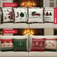thumbnail image 5 of JEEXI Christmas Pillow Covers 18x18 Inch, Set of 4, Festive Throw Pillowcases Classic Designs, Holiday Home Decor for Couch, Sofa, Living Room, Xmas Gifts, 5 of 8