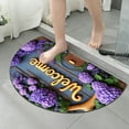 thumbnail image 6 of BiFandian Half Round Welcome Door Mat with Purple Flowers Printed, Non-Slip Washable Entrance Rugs, Vintage Rustic Semicircle Floor Mats for Indoor Outdoor Entrance Living Room Kitchen Decor, 6 of 6