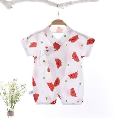 

Aayomet Baby Girls Boys Cotton Summer Cartoon Short Sleeve Print Romper Bodysuit Clothes Bodysuit Baby Boy Watermelon Red 18-24 Months
