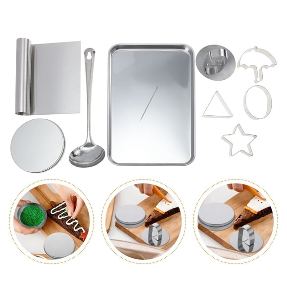 Minkissy 9pcs/set Cookie Making Kit Stainless Steel Baking Mold for Tart Lovers