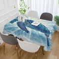 thumbnail image 3 of DEIARA Deep Blue Sea Turtle Square Tablecloth 60×90in Polyester Fabric Tablecloth Washable Dust Resistant Wrinkle Resistant, 3 of 9