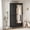 Black, variant on Kicctian Modern Armoire Wardrobe Closet, Wooden Metal Frame Armoire with Double Doors, Open Hanging Rod, Freestanding Wardrobe Storage Cabinet for Bedroom, Living Room, Black