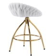 thumbnail image 2 of IVV Teddy Velvet Swivel Bar Stools Set of 2 - White Weaving Style Upholstered Counter Height Chairs with Gold-Plated Iron Legs, for Kitchen or Home Bar, 2 of 9