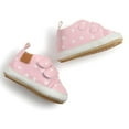 thumbnail image 5 of SOFMUO Unisex Baby Boys Girls Leather Sneakers Infant Moccasins Toddler Shoes(Pink&White Dot,0-6 Months), 5 of 6
