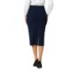 thumbnail image 3 of Falda Lápiz de Mujer Inspire Chic de Cintura Alta con Pliegues Frontal para Oficina, Falda Bodycon S Azul Oscuro, 3 of 5