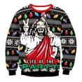 thumbnail image 1 of Jerseys navideños para hombres, suéter de cuello redondo con estampado 3D de reno, ropa superior para pareja, sudaderas de fiesta navideña, 1 of 4