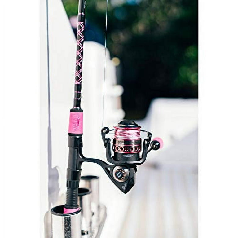 PENN Passion Spinning Reel and Fishing Rod Combo, Black/Pink