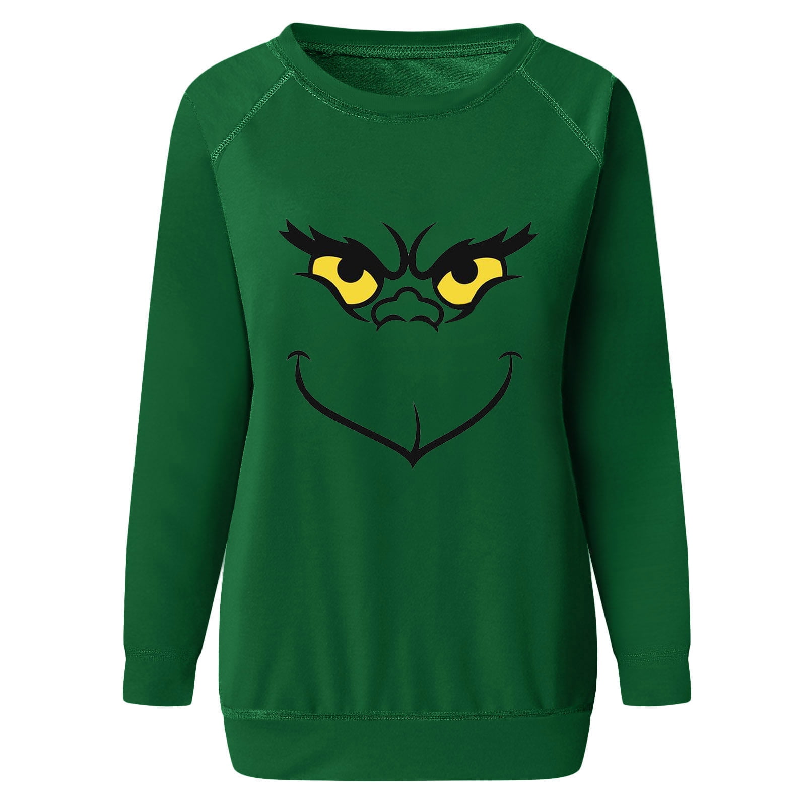 Uhndy Women Grinch Stole Christmas Funny Pullover Green Printing