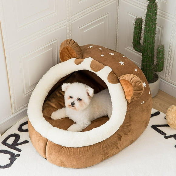 Casa cálida para mascotas Yinane alfombrilla para Perrera cama para Perros color Marrón L