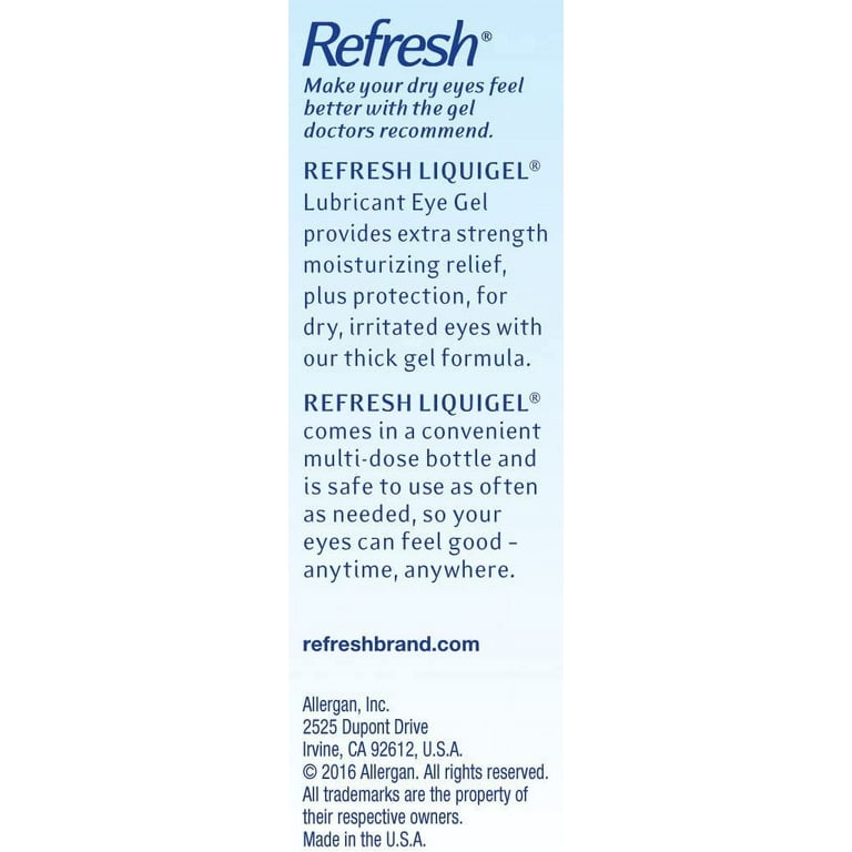 Refresh Liquigel Lubricant Eye Gel 0.5 fl oz (15 ml) Each
