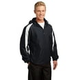 thumbnail image 4 of Sport-Tek Fleece Lined Colorblock Jacket-L (Black/White), 4 of 6