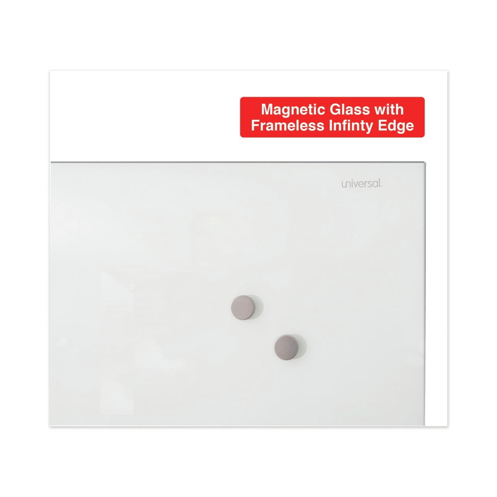 Universal Frameless Magnetic Glass Marker Board, 36" x 24", White -UNV43202
