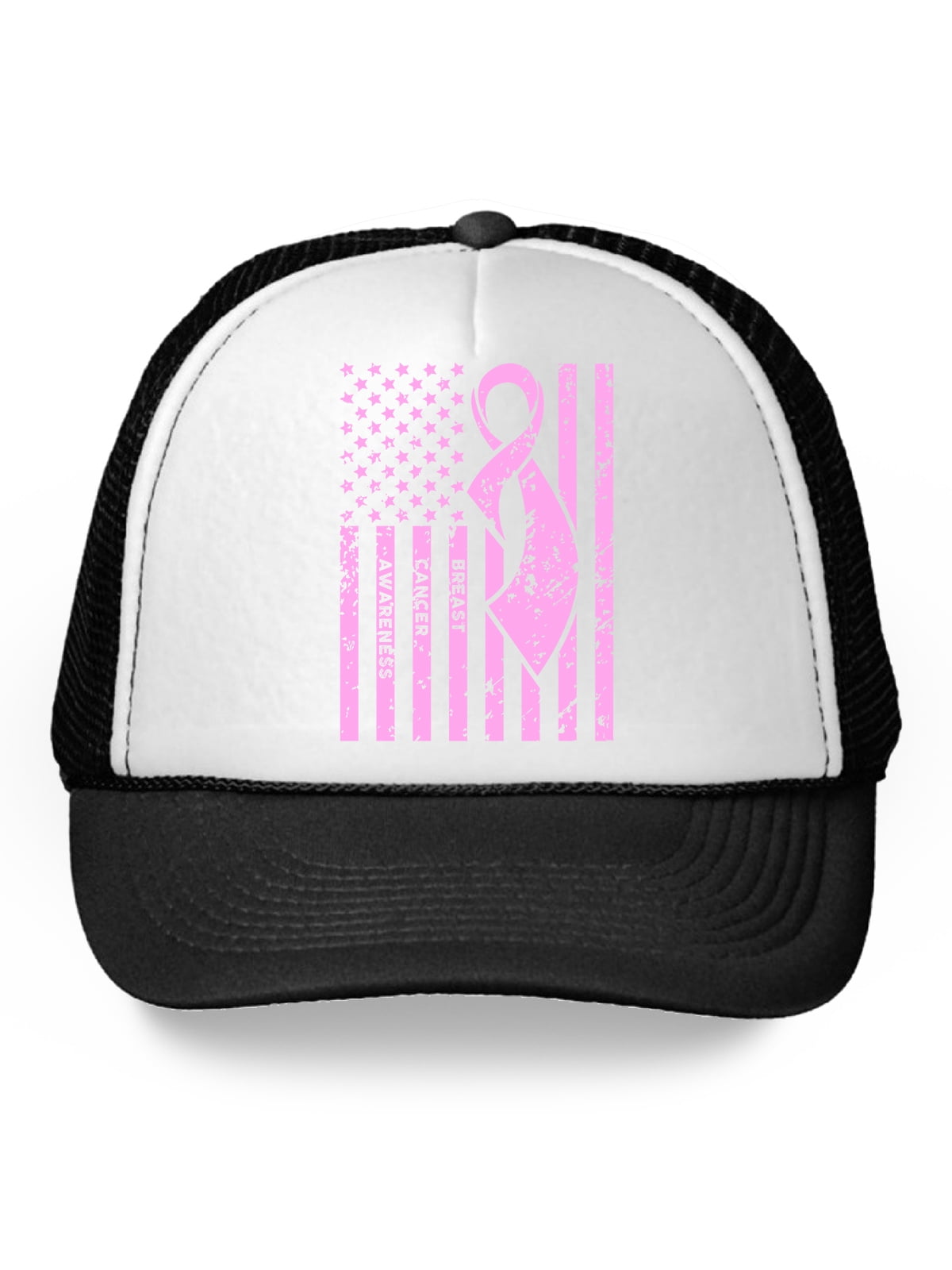 Drawstring Backpack Pink Ribbon Breast Cancer Awareness Flag Rucksack