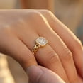 thumbnail image 2 of AAA White CZ 18K Gold Plating Jewelry Womens 4mm Copper Engagement Ring Size 6 7, 2 of 4
