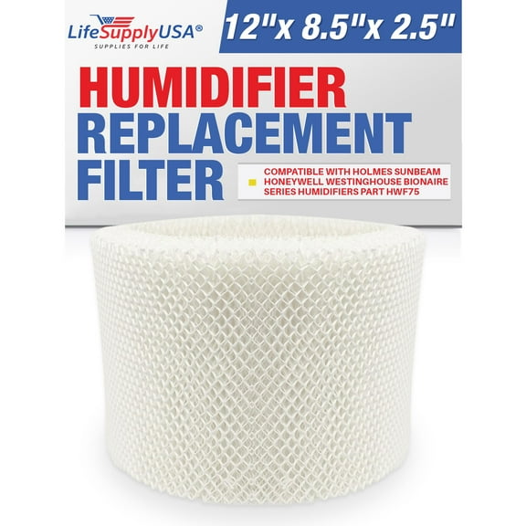 HWF75 Humidifier Filter D Wick Replacement Compatible with Holmes HWF75CS, HM3500, HM3600, Sunbeam SCM3501, SCM3502, Honeywell HCM6009 Cool Mist Humidifiers by LifeSupplyUSA