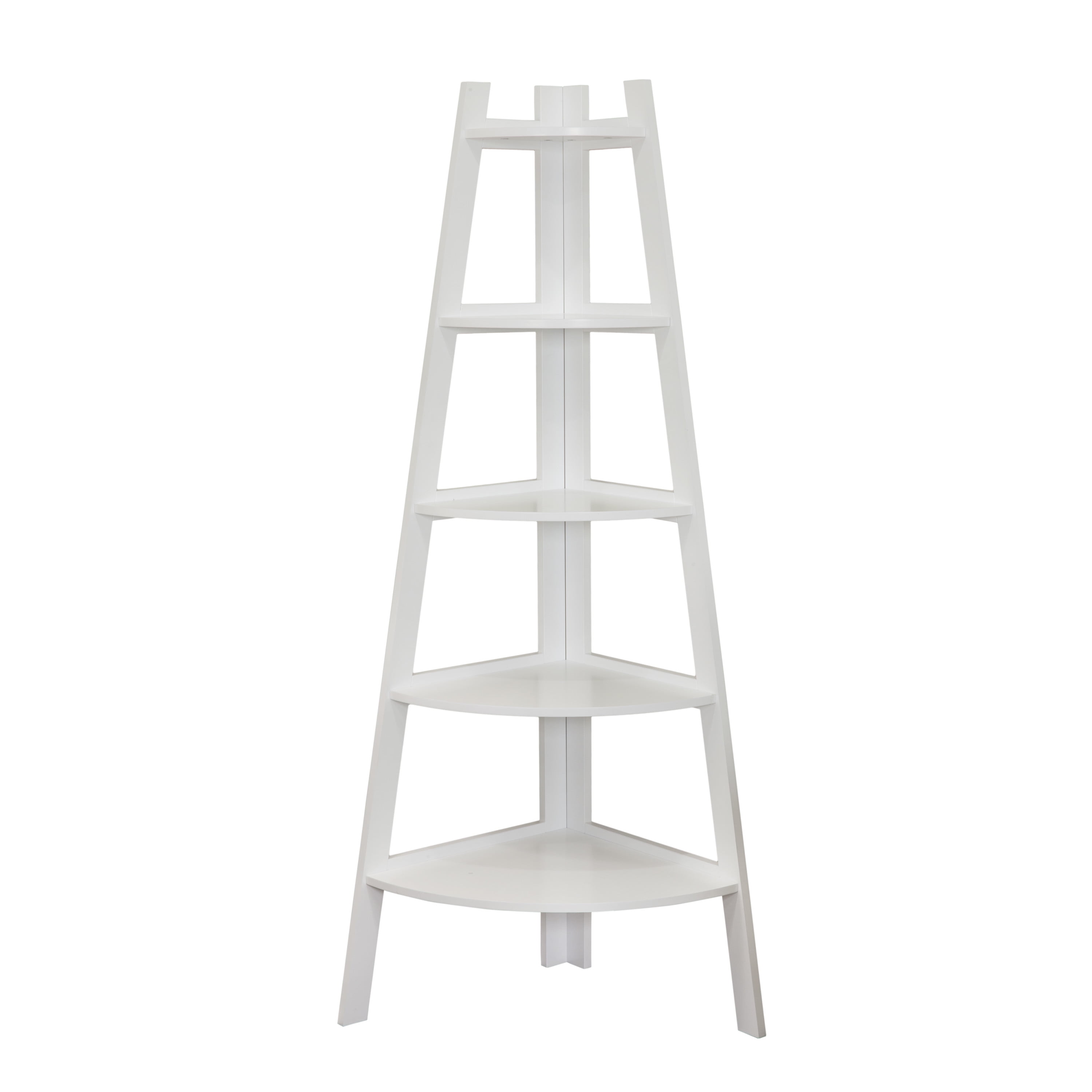 Danya B Five Tier Corner Ladder White Display Bookshelf Walmart