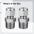 thumbnail image 5 of 2 PCS Stainless Steel Compression Tube Fittings, 304 SS Straight Union Connector 10mm, Double Ferrule Compression Coupling, Metal Tube Adapter for Pneumatic Air Water Line, 5 of 5