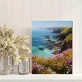 thumbnail image 2 of Coastal Seascape Wildflowers Oil Canvas Print, Wall Art for Living Room Bedroom Kitchen Dining Room Office Home, 2 of 8