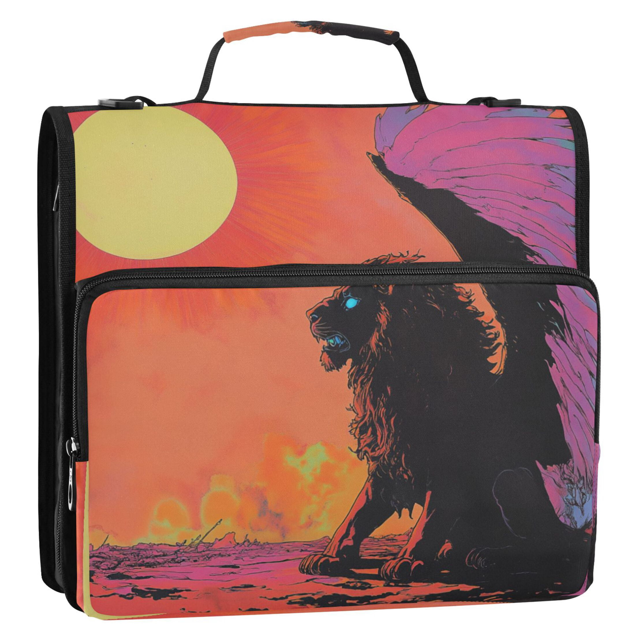 YAZAOO Zipper Binder trapper keeper Documents Organized Design Celestial Guardian Printed