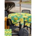 thumbnail image 5 of Outdoor Tablecloth with Umbrella Hole for Patio/Picnic/Party/Camping, Watercolor Lemon Filling Waterproof Table Cloth Square Cover Washable, Summer Botanical Leaves Teal (54"x 54"), 5 of 8