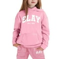 thumbnail image 4 of RTKFRFLM Girls Outfits Set Winter Fleece Hoodie And Joggers Comfy Casual Kids Clothes With Stylish Print Toddler Teen Fall Winter Clothes Clothing Sets,Size 4-5 Years, 4 of 4