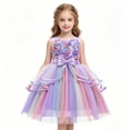 thumbnail image 6 of HAWEE Kids Flower Dresses For Baby Girls Elegant Wedding Princess Dress Ceremony Party Rainbow Tutu Ball Gown, 6 of 8
