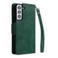 thumbnail image 3 of Nalacover For Samsung Galaxy S23 Zipper Wallet Case,360 Protection Stylish PU Leather Shockproof Magnetic Flip Holder 6 Card Slots and 2 Cash Pockets Cover with Detachable Wrist Strap,Green, 3 of 15