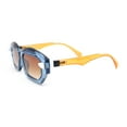 thumbnail image 3 of Womens Artsy Lipstick Hinge Beveled Mod Rectangle Sunglasses Blue Orange - Brown, 3 of 4