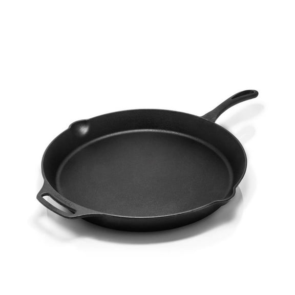 Petromax Cast Iron Fire Skillet for Kitchen or Camping, Pre-Seasoned Cookware for Campfire or Home Oven and Stove, Conducts Heat Evenly, Long Handle, 16"