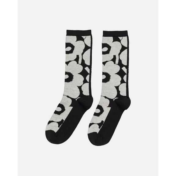 Marimekko Socks, Pinnat Unikko Organic Cotton Socks Small 34-36 Black/White