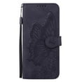thumbnail image 2 of For iPhone 17 Pro 6.3" Large Butterfly Pattern Embossed Strong Magnetic Attachment/Closure, Card Slots/Pocket, PU Leather Flip Wallet Case ﻿,Black,For iPhone 17 Pro, 2 of 8