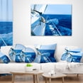 thumbnail image 3 of Designart Tourism Yacht Sailing in Blue Sea - Seashore Throw Pillow - 16x16, 3 of 4