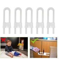 Frcolor Pack of 4 Child Safety Cabinet Latches For Baby Safe Closet Kitchen Door U-Shaped Lock